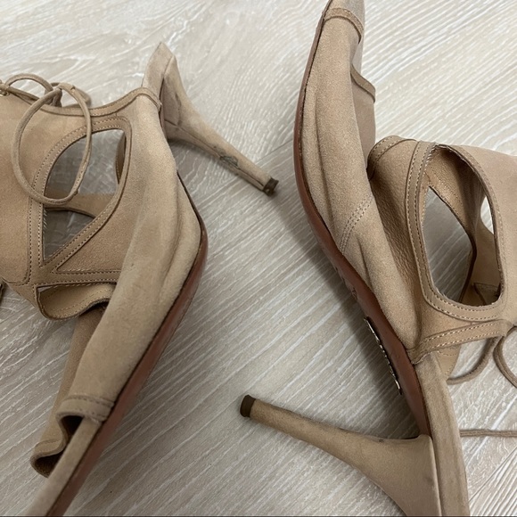 Aquazzura Sexy Thing Nude Peep Toe Heels size 39 1/2 - Picture 7 of 10